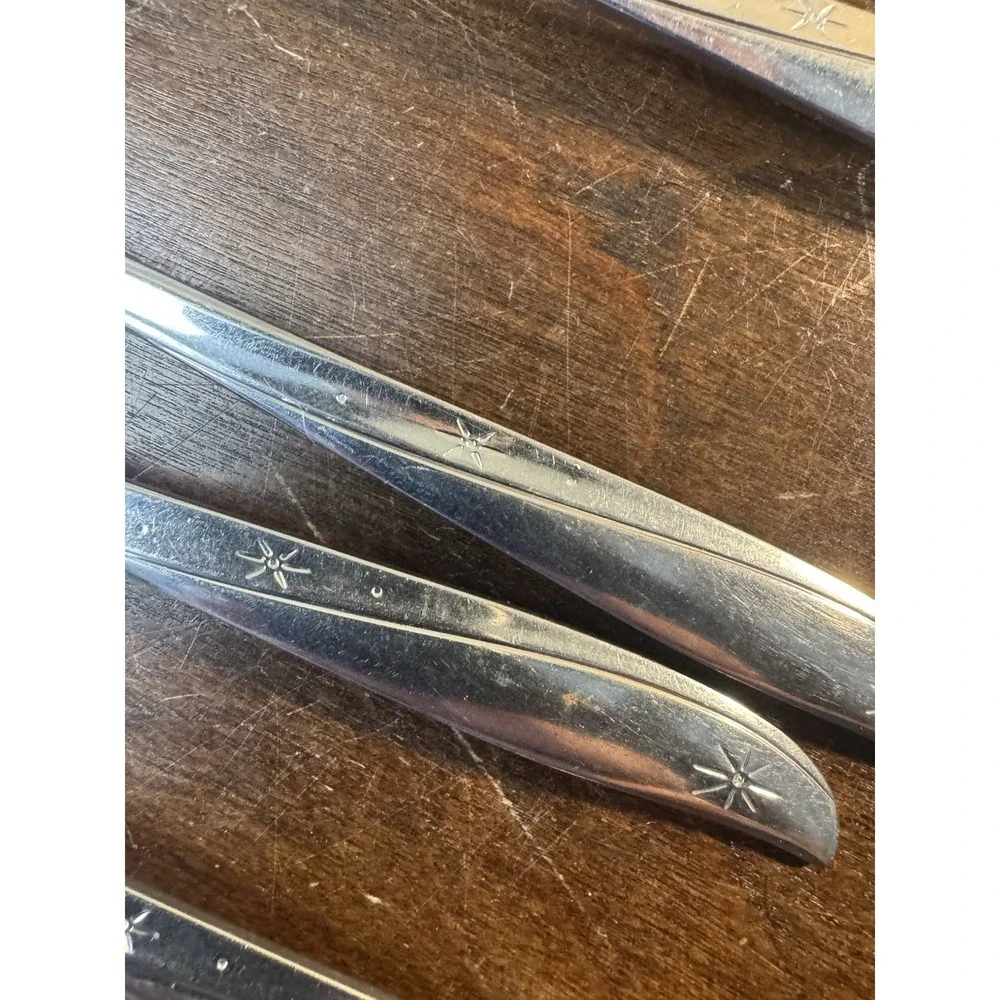 Oneida Twin Star A Mid-century Modern Pattern Stainless Flatware Lot Of 13